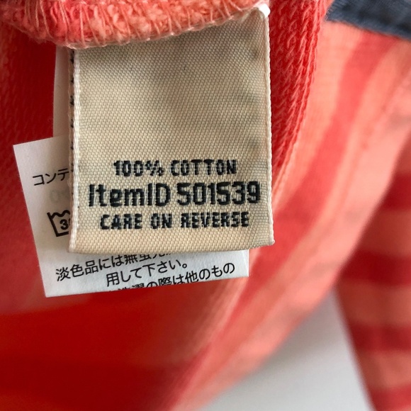 L.L. Bean Women's Soft Cotton Rugby Henley Peach White Petite Small L/S - Picture 4 of 6